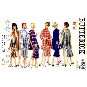  Butterick 4634 Vintage Sewing Pattern Jewel Neck Tent 
