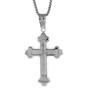  Sterling Silver Cross Pendant, Made in Italy. 1 in. (25mm 