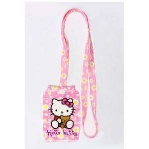 HELLO KITTY Pink with Flowers cellphone sock & strap set 