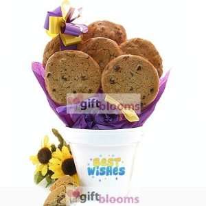 Best Wishes Flower Pot Cookie Bouquet   6 or 12 Gourmet Cookies