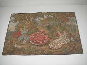European Tapestry Wall Hanging Courting Couples 18x26  