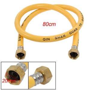 Amico Screw Mounted 80cm Length Flexible Yellow Rubber Gas Hose Pipe 