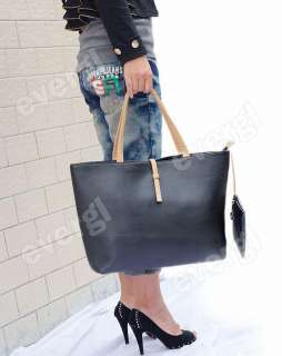Fashion Korean Womens Classic PU leather Tote Bag Shoulder Handbag 