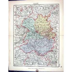  Stanford Antique Map 1885 Salop England Shrewsbury 