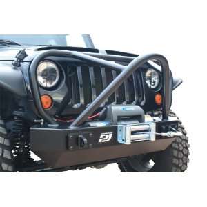  PUREJEEP PJ1005 Front Winch Bumper; Stubby; w/Grille Guard 