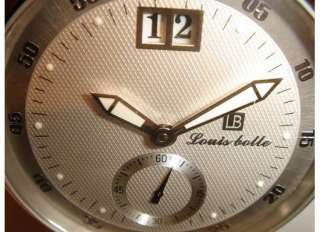 NEW LOUIS BOLLE AUTOMATIC BIG DATE STAINLESS STEEL WATCH $2999 MSRP 