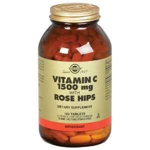  Solgar   Vitamin C With Rose Hips, 1500 mg, 180 tablets 