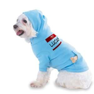HELLO my name is LUCAS Hooded (Hoody) T Shirt with pocket for your Dog 