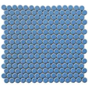 Penny Light Blue 12 1/4 x 12 Inch Porcelain Mosaic Floor & Wall Tile 