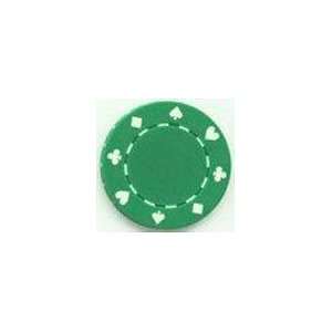  Card Suits Poker Chips, Green, Clay, 11.5 Grams, Set of 25 