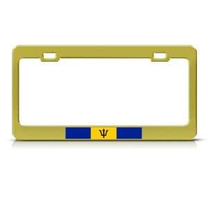 Barbados Flag Country Metal license plate frame Tag Holder