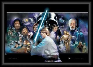 Star Wars   Luke Laserschwert 3D Poster Gerahmt #53039  