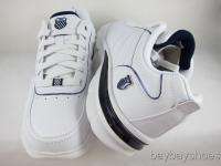 SWISS COURT LE COMFORT LOW WHITE/NAVY BLUE CLASSIC MENS ALL SIZES 