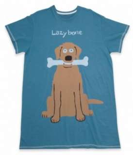  Hatley Dog Lazy Bone Womens One Size Sleepshirt (Blue 