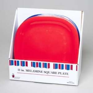  Red/Blue Square Melamine 11 Inch Dinner Plate Case Pack 48 