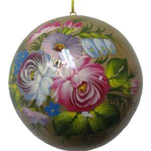 Round Wooden Ornament for Christmas Tree Hand Painting, Gold Color 