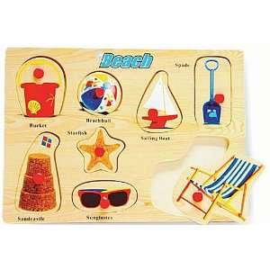  Beach Play   Wooden Peg Puzzle Toys & Games