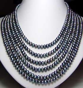 Long 130 7 8mm Black Akoya Cultured Pearl Necklace  