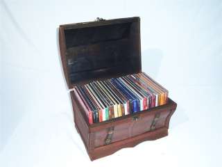 Holz Kunstleder DVD/CD Box 205 Truhe Schatzkiste Holzbox Antikdesign 