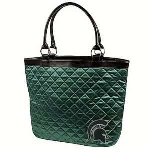   State Spartans Ladies Green Quilted Tote Bag