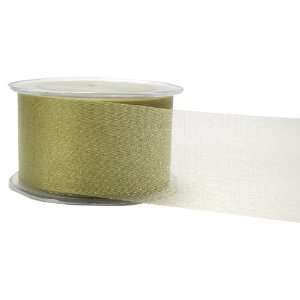  May Arts 3 Inch Wide Ribbon, Olive Sheer Twinkle Arts 