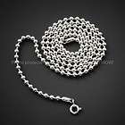 Mens/Womans Solid SILVER Ball Necklace Chain 16 26 inch