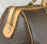   CELINE Macadam Brown Large Travel Boston Hand Bag PVC #3836  