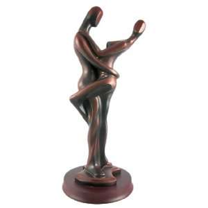   Sweet Embrace Abstract Couple Bronzed Statue Lovers