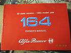 Alfa romeo 164 owners manual for 1993 year