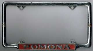   Pomona California City GANG Vintage Dealer License Plate Frame  