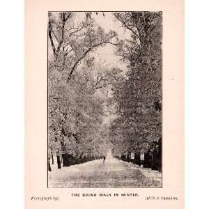  1900 Print Broad Walk Oxford Winter Promenade Picturesque 