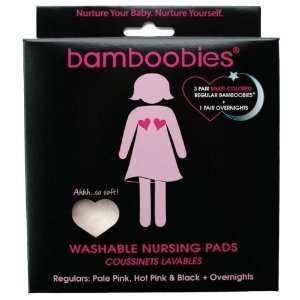  Bamboobies « Washable Nursing Pads, 4 Pair Multi pack Box 
