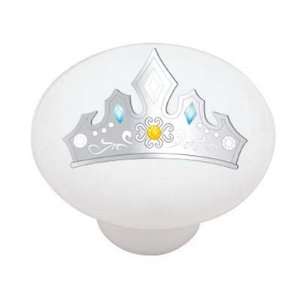  Silver Princess Crown Decorative High Gloss Ceramic Drawer 