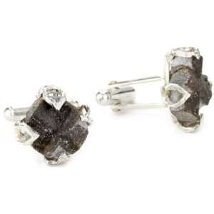   Silver Wrapped Fossilized Shell Sterling Silver Cuff Links Jewelry