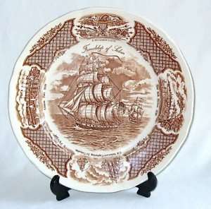 FAIR WINDS Brown CHINA DINNER PLATE Alfred MEAKIN  
