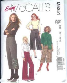 McCalls Pants Sewing Pattern Misses Womens Plus Size Full Figure XLG 