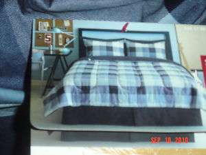 Mossimo Supply 8 Complete Bed Set Blue Plaid QUEEN NEW  