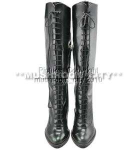 Lovely Giuseppe Zanotti Black LaceUp Leather Boots 40  