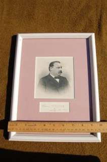 1891 President Grover Cleveland AUTOGRAPH Framed with Engraving    NO 