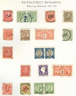 ICELAND NUMERAL CANCEL COLLECTION 201 diff Facit $6,740  