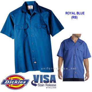 Dickies Mens SHORT SLEEVE Work Shirt Nwt S   5XL R BLUE  