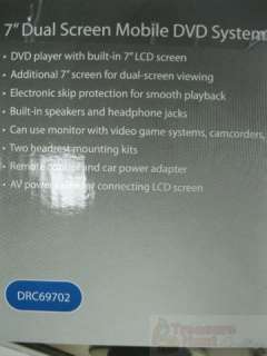   dual screen portable dvd player drc69702 channel control merchants llc
