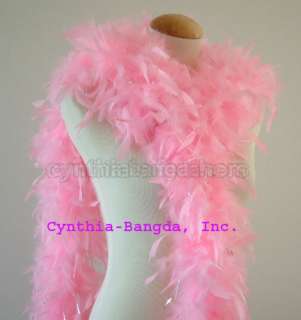65 gms Chandelle feather boa Baby PiNK w/ Silver Tinsel  