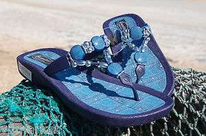 Grandco Denim Design Thong Sandal in Blue  