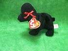 Beanie Baby   GiGi   Black Poodle With Red Bows On Ears