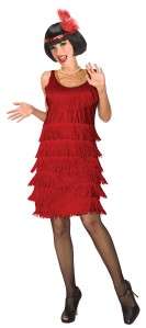 WOMENS 20S FLAPPER RED DRESS COSTUME LF5076  