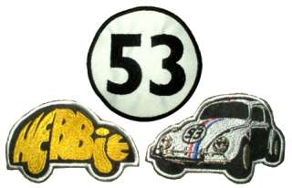 Set Herbie Embroidered Patches The Bug Love VW Beetle  