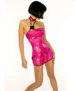 Minikleid pink inkl. String Kleid Asia Look Kleid kurz Gr S/M 36/38 