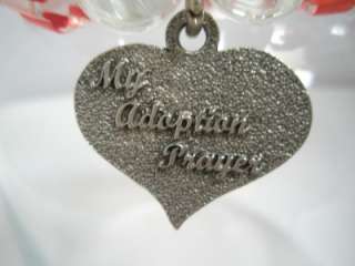 Red Adoption Prayer Bracelet Each Handmade with a Special Pewter Heart 