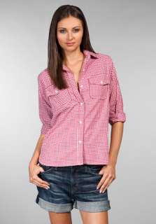 CURRENT/ELLIOTT The Perfect Shirt in Red Gingham  